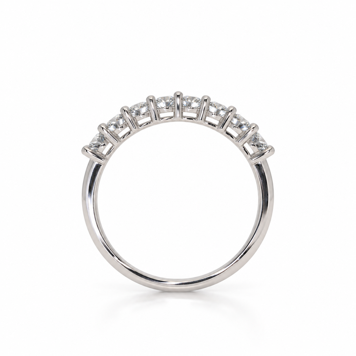 14K Gold Natural Diamond Half-Eternity Stacking Wedding Band (0.45 ctw)