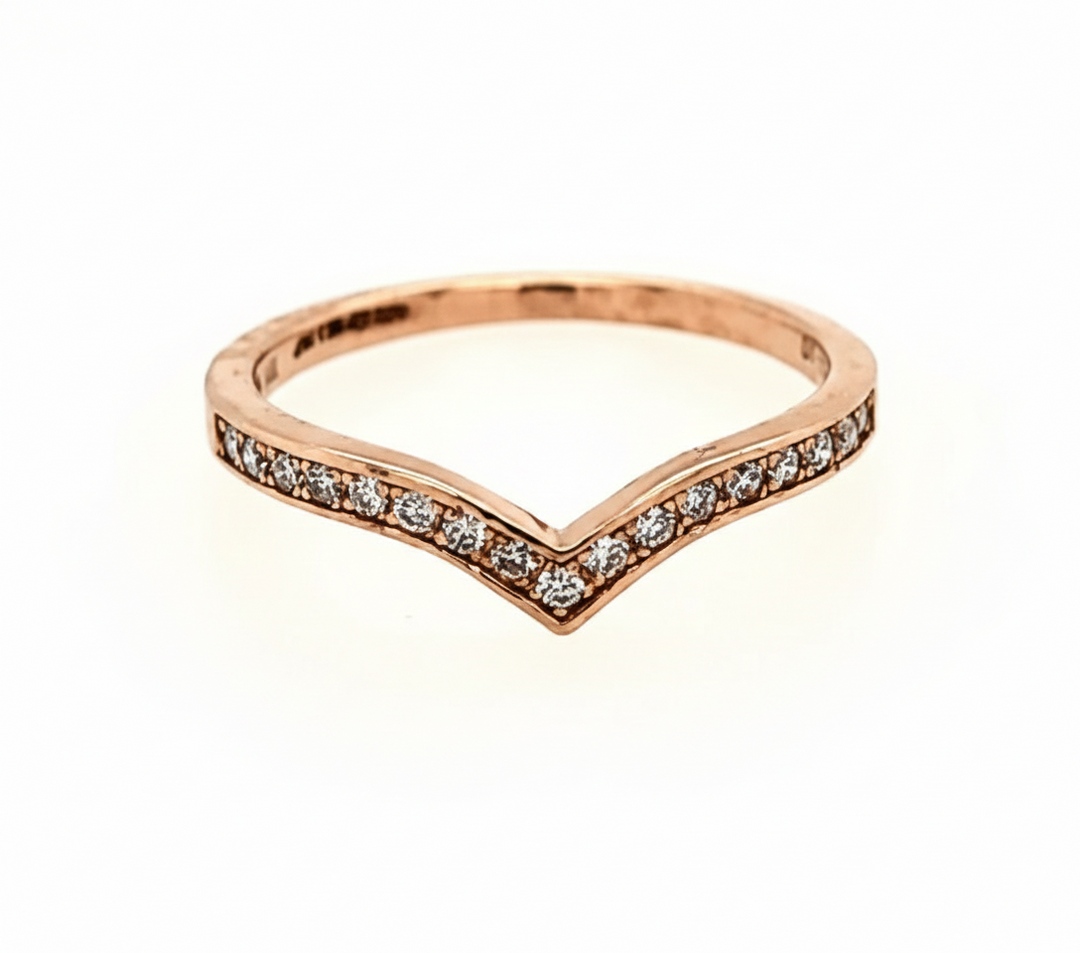 Chevron Inspired Diamond Ring in 14k Gold