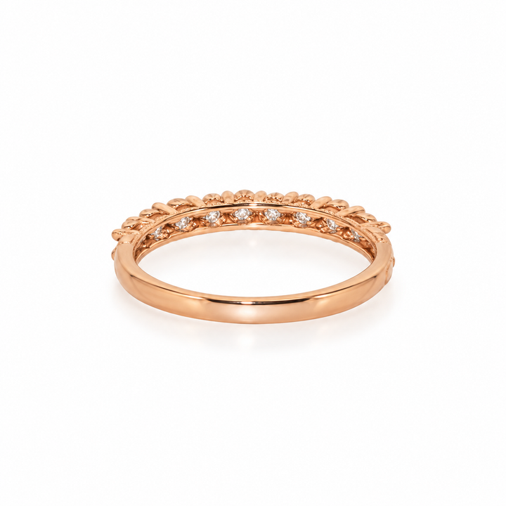 14K Gold Natural Diamond Half-Eternity Stacking Wedding Band (0.45 ctw)
