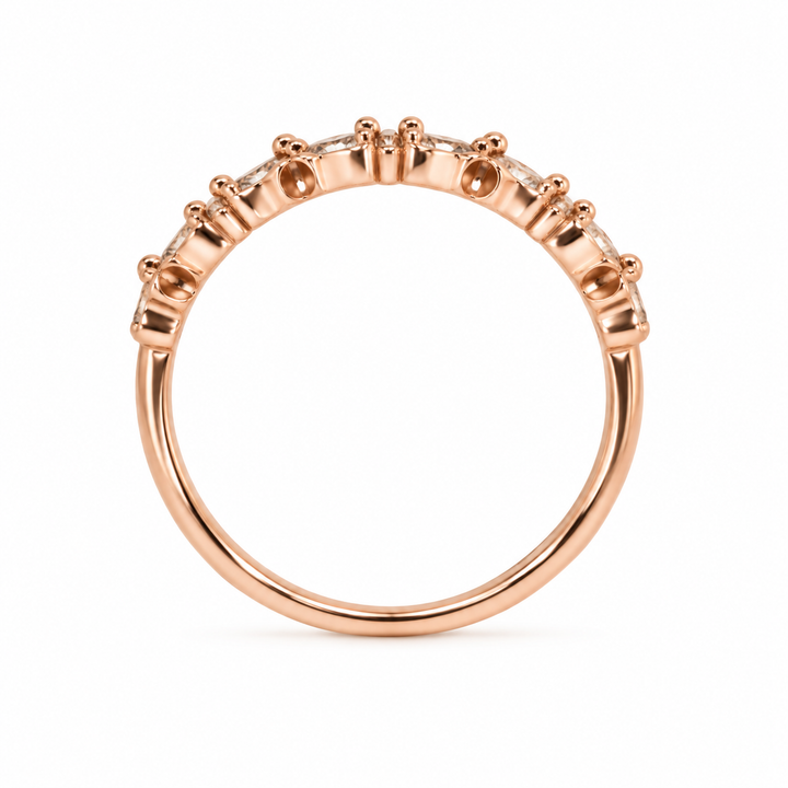 14K Gold Diamond Floral Stacking Ring (0.25 ctw)