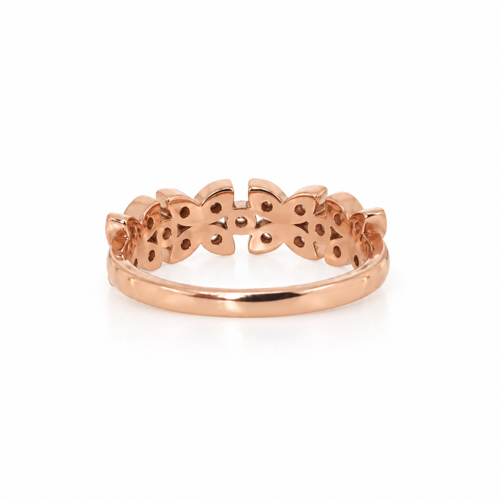 14K Gold Diamond Floral Stacking Ring (0.25 ctw)