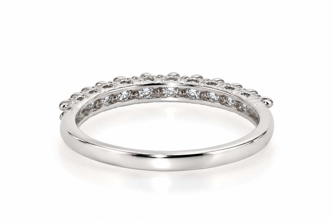 14K Gold Natural Diamond Half-Eternity Stacking Wedding Band (0.45 ctw)