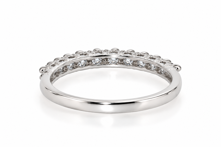 14K Gold Natural Diamond Half-Eternity Stacking Wedding Band (0.45 ctw)