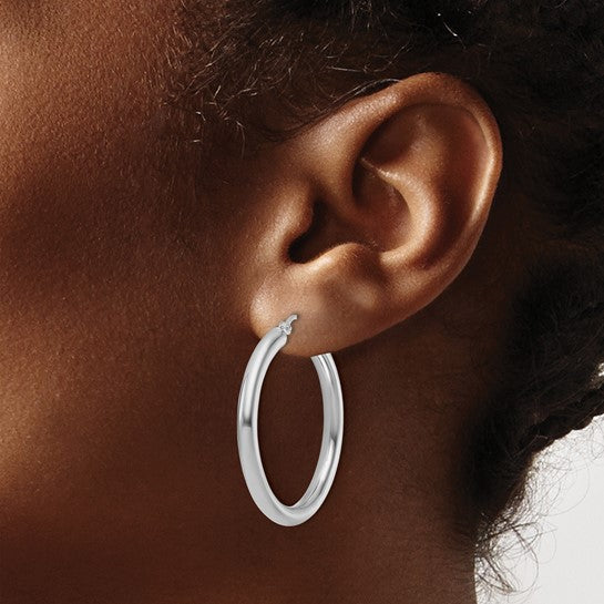 Locking Hinge Hoop Earrings in 10k Gold