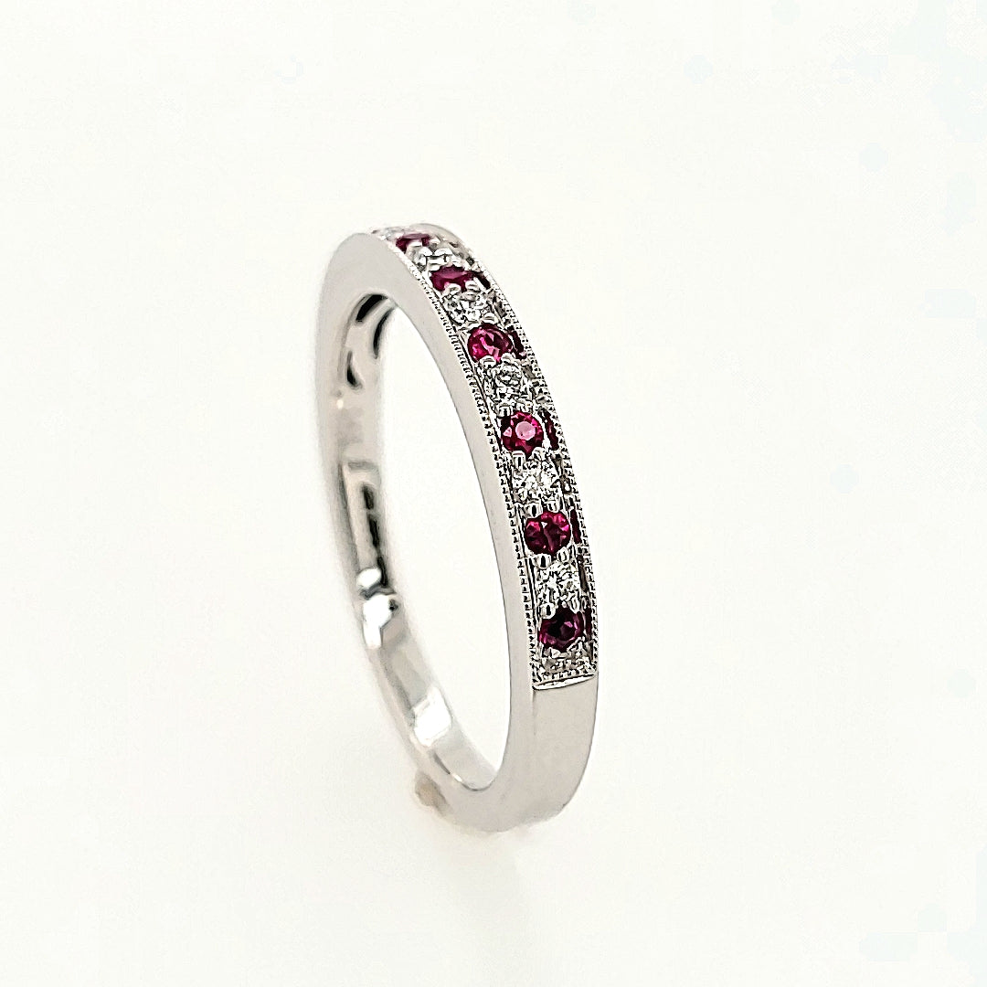 Ruby and Diamond Band in 14k Gold