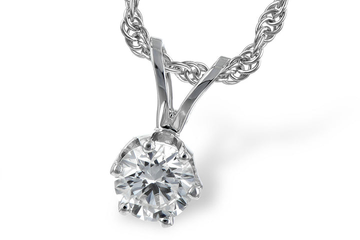 Solitaire Diamond Pendant 14k Gold