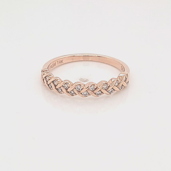 Rose Gold Diamond Braided Hearts Band