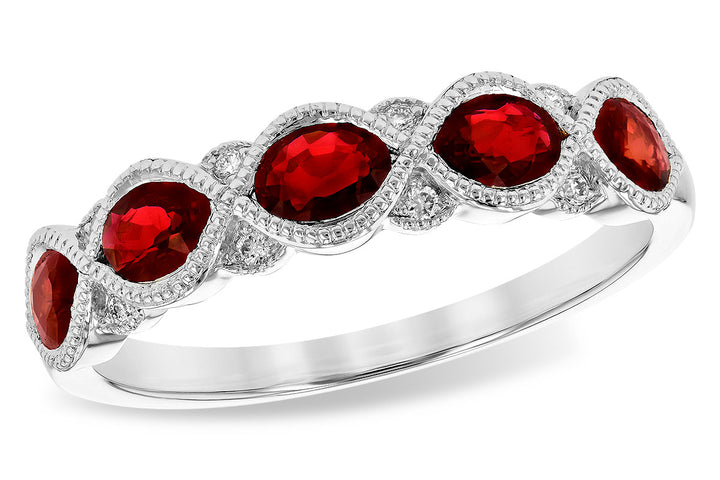 Ruby &amp; Diamond Band in 14k Gold