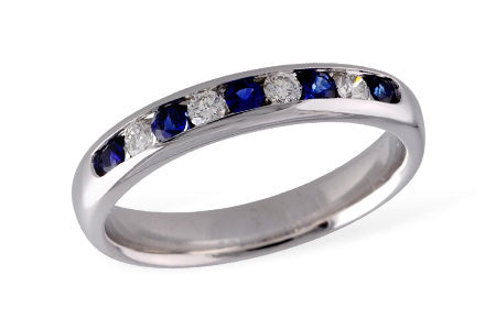 Blue Sapphire and Diamond Ring in 14k Gold