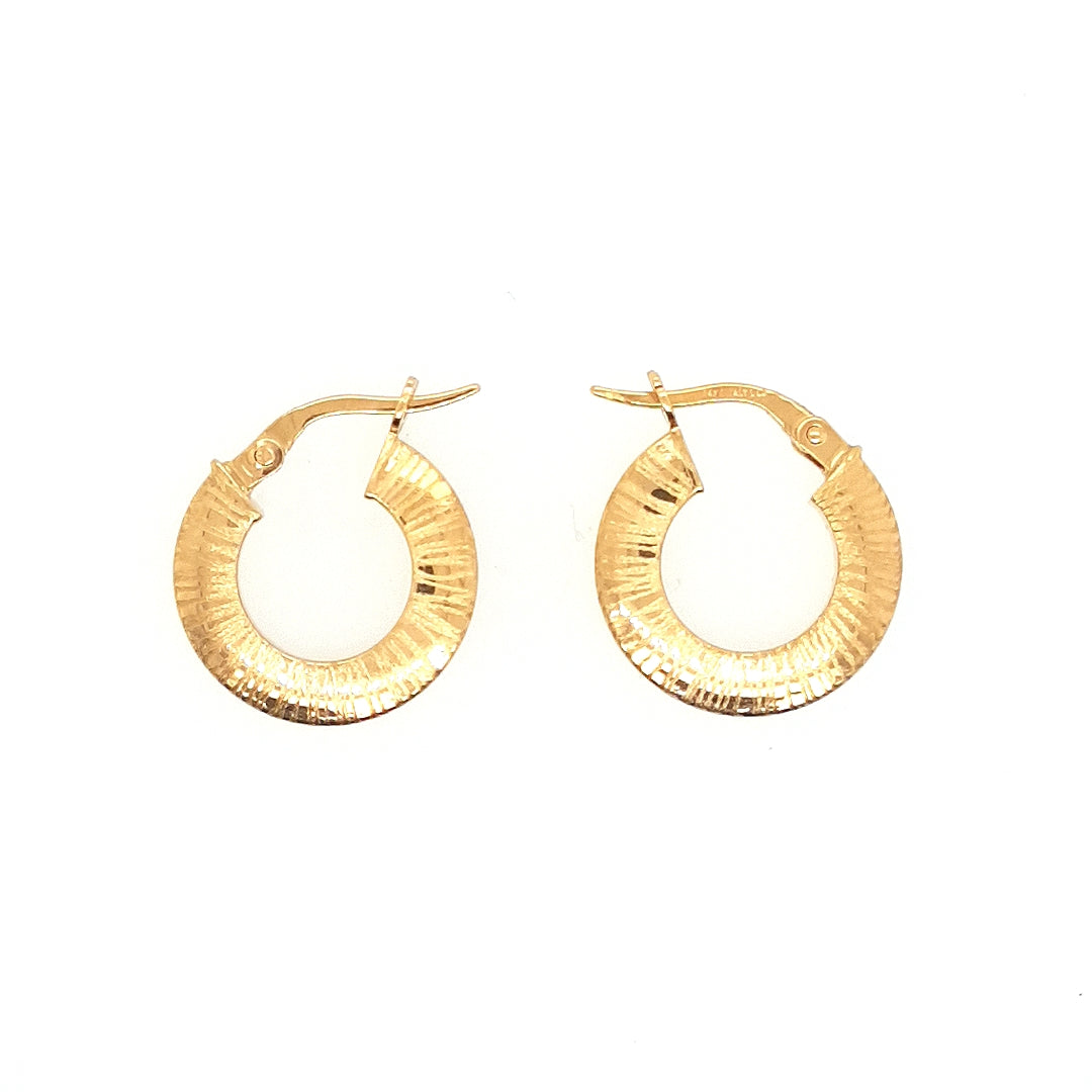 Textured Hoop Earrings in 14k Gold
