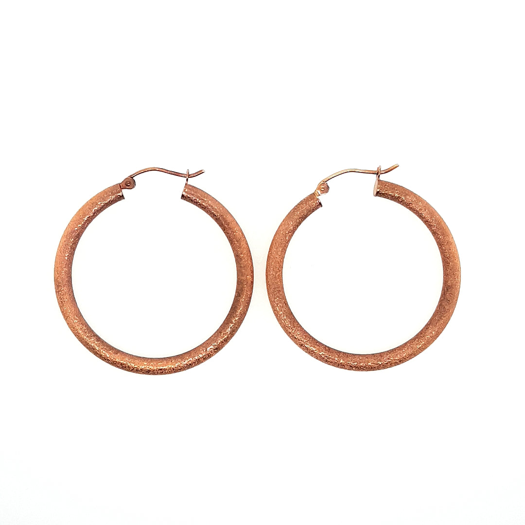 Textured Hoop Earrings in 14k Gold