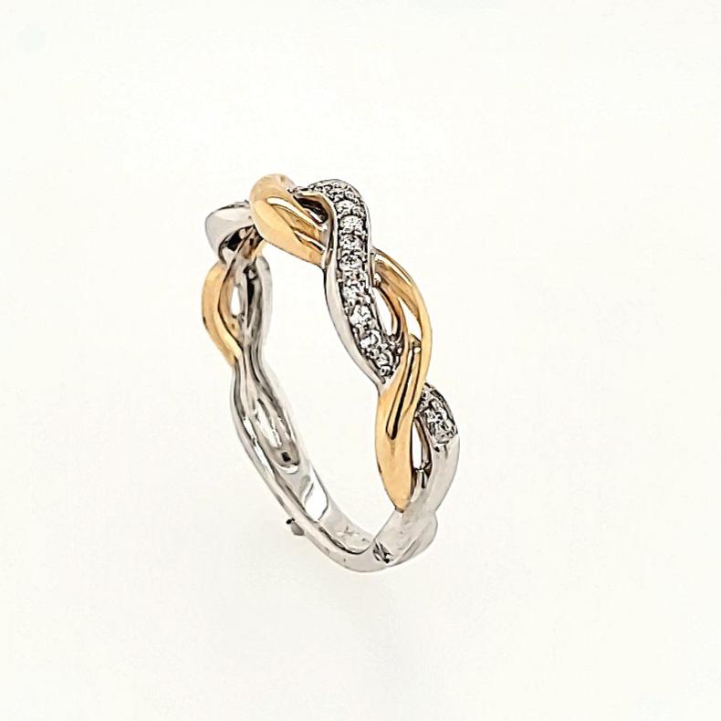 Infinity Inspired Woven Diamond Band in 14k Gold
