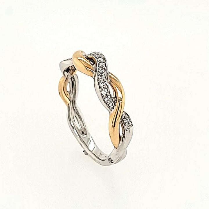Infinity Inspired Woven Diamond Band in 14k Gold