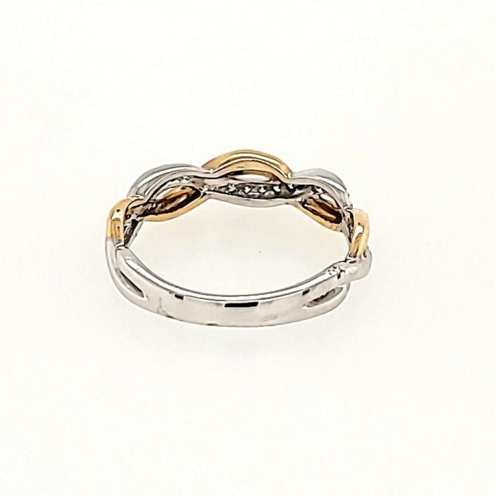 Infinity Inspired Woven Diamond Band in 14k Gold