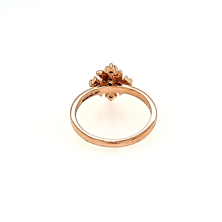Intricate Four Stone Diamond Ring in 14k Gold