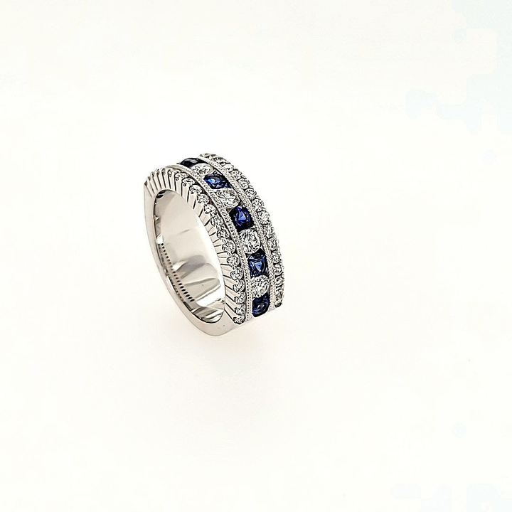 Blue Sapphire and Diamond Ring in 14k Gold