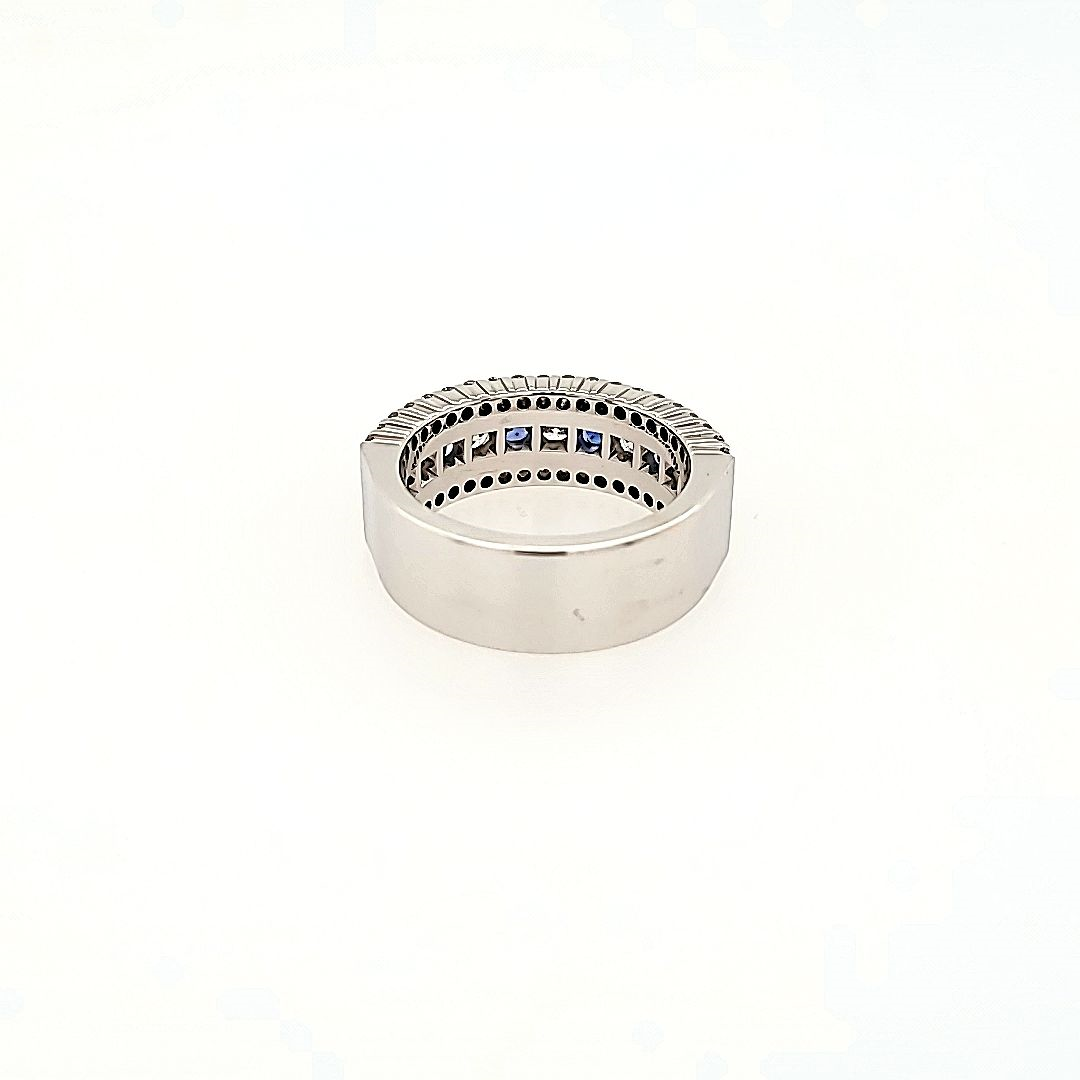 Blue Sapphire and Diamond Ring in 14k Gold