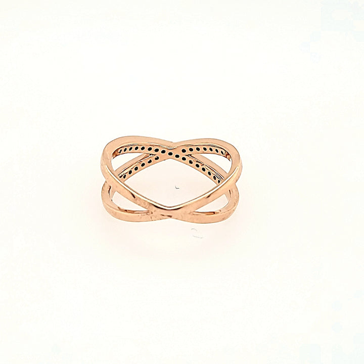 Diamond Cross Over Ring in 14k Gold