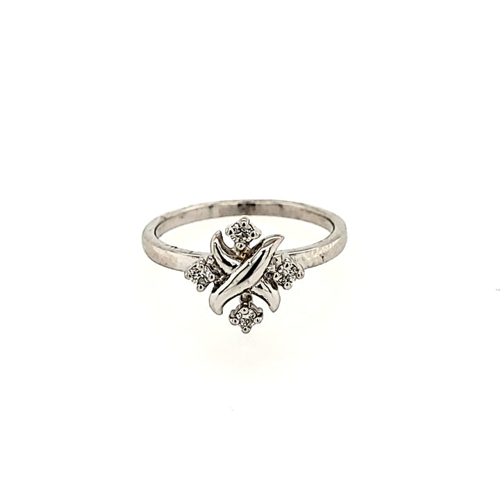 Intricate Four Stone Diamond Ring in 14k Gold