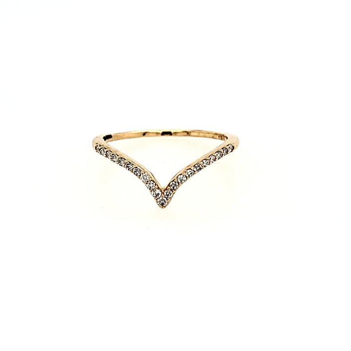 Diamond V Ring in 14k Gold