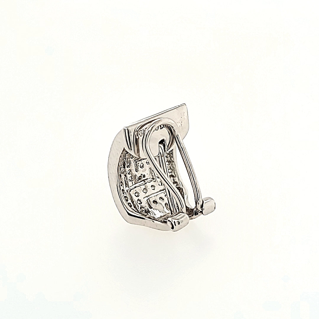 Greek Key Inspired Diamond Earrings in 18k Gold