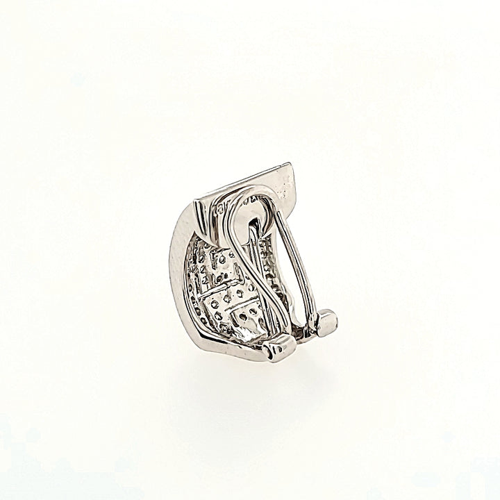 Greek Key Inspired Diamond Earrings in 18k Gold