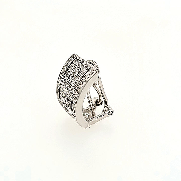Greek Key Inspired Diamond Earrings in 18k Gold