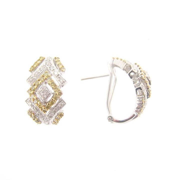 Geometric Inspired Diamond Earrings in 14k Gold