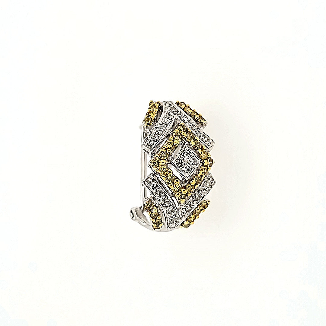 Geometric Inspired Diamond Earrings in 14k Gold