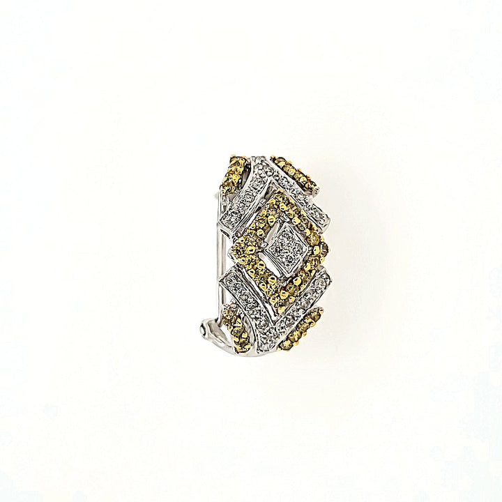 Geometric Inspired Diamond Earrings in 14k Gold