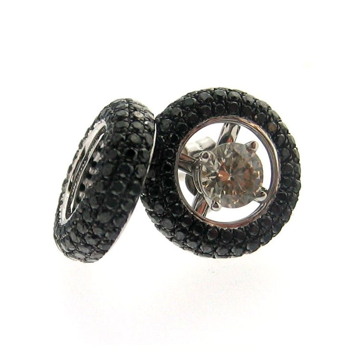 Black Diamond Earring Enhancers in 18k Gold