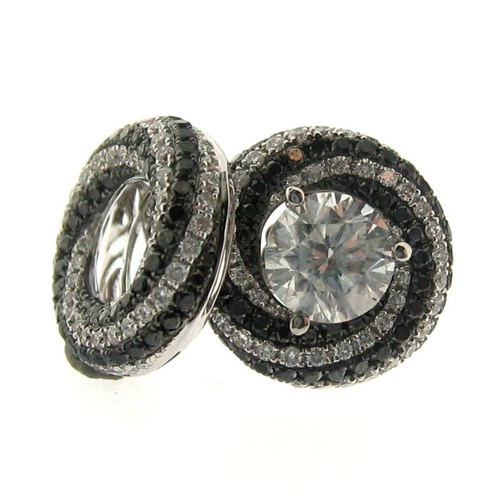 Black and White Diamond Earring Enhancers in 18k Gold