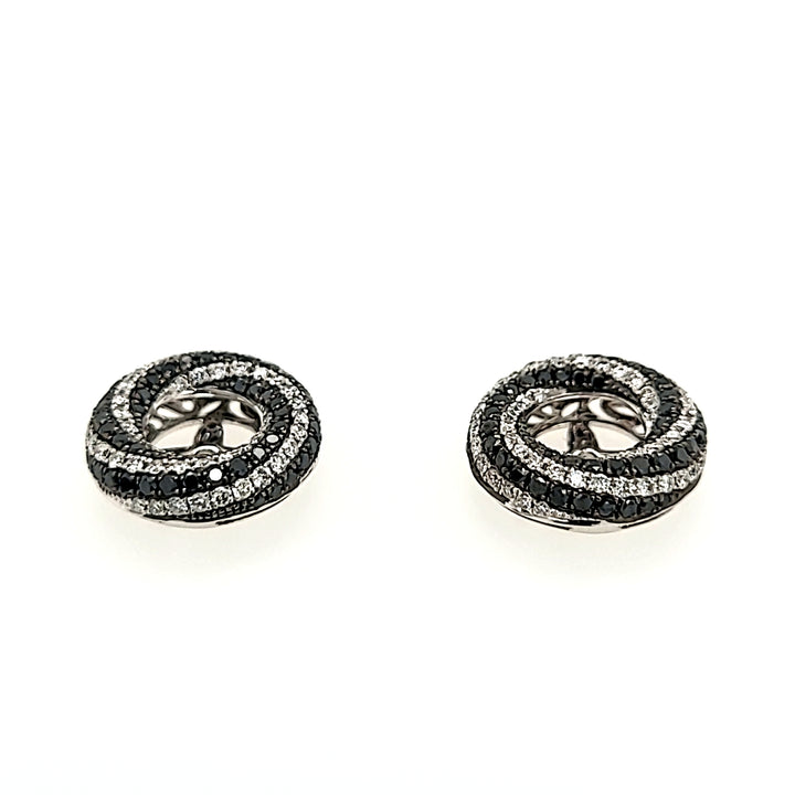 Black and White Diamond Earring Enhancers in 18k Gold