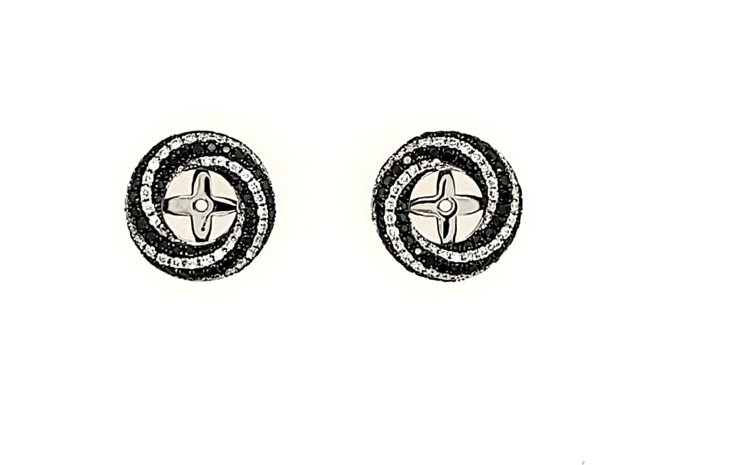 Black and White Diamond Earring Enhancers in 18k Gold