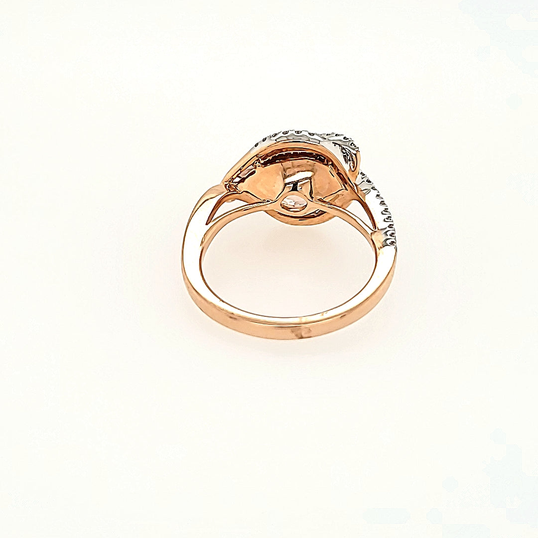 Morganite Ring with Diamond Accents in 14k Gold