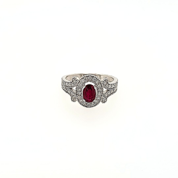 Ruby and Diamond Ring in 14k Gold