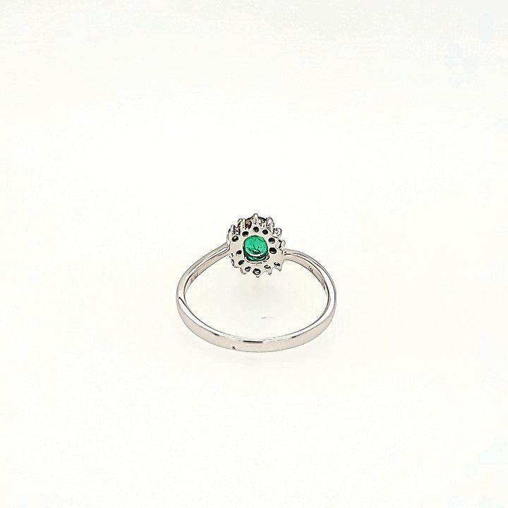 Princess Inspired Emerald Ring with Diamonds in 14k Gold
