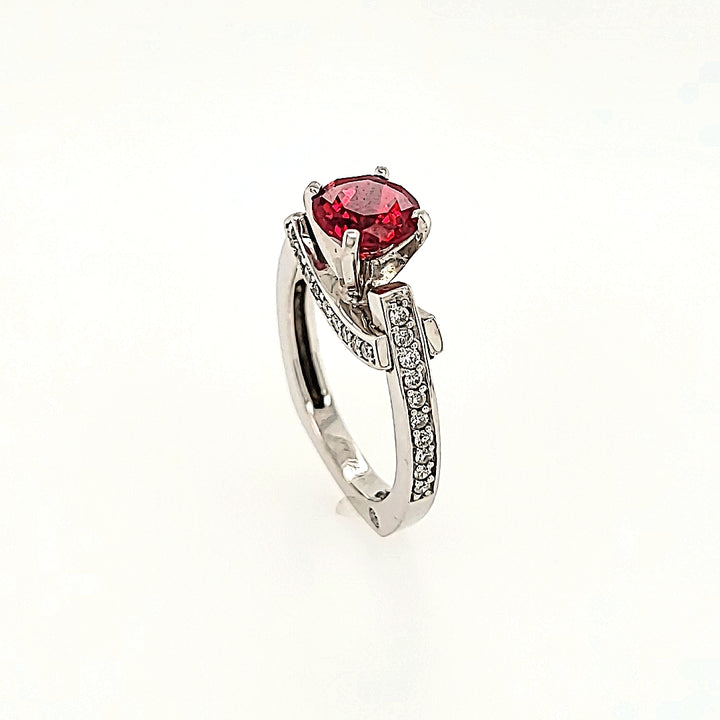 Modern Elegance Ruby Ring with Diamonds in 14k Gold