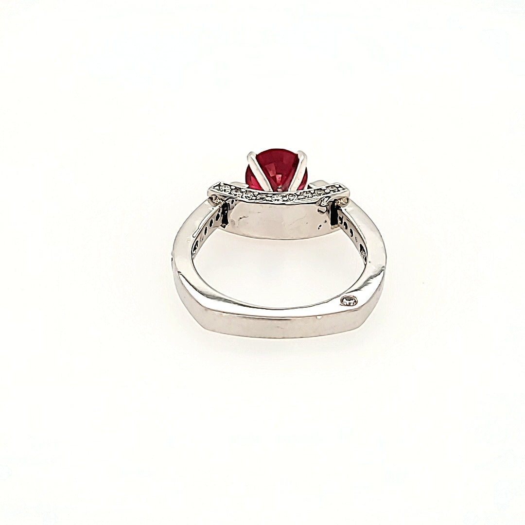 Modern Elegance Ruby Ring with Diamonds in 14k Gold