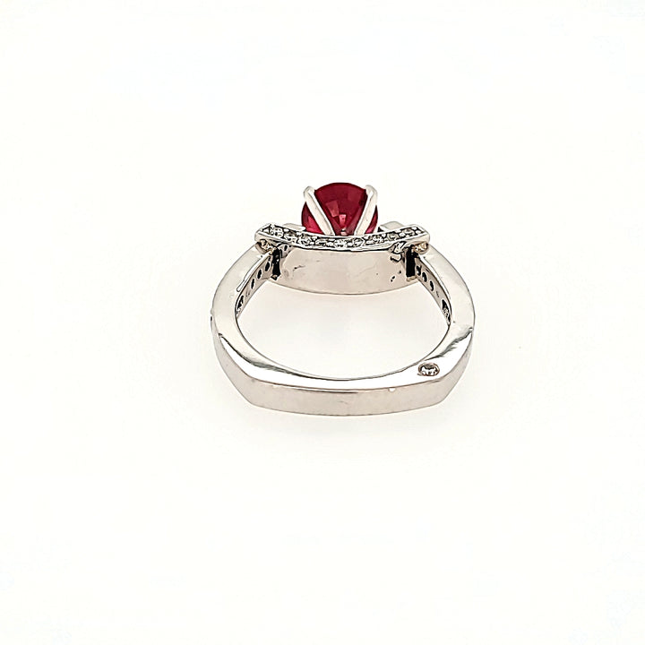 Modern Elegance Ruby Ring with Diamonds in 14k Gold