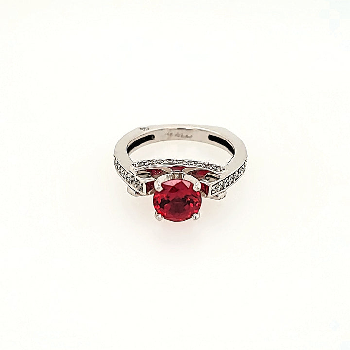 Modern Elegance Ruby Ring with Diamonds in 14k Gold