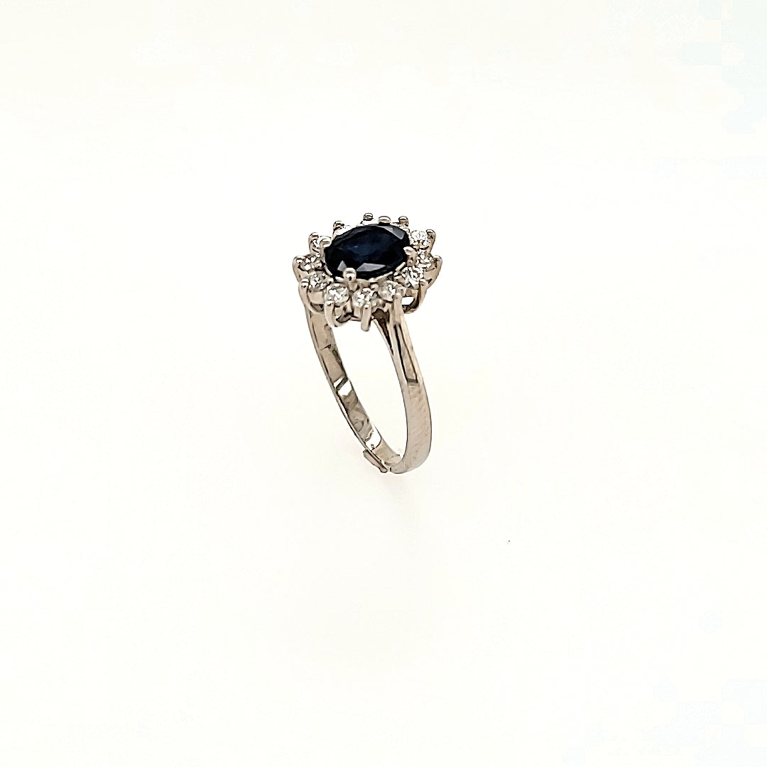 Blue Sapphire Cluster Ring in 14k Gold