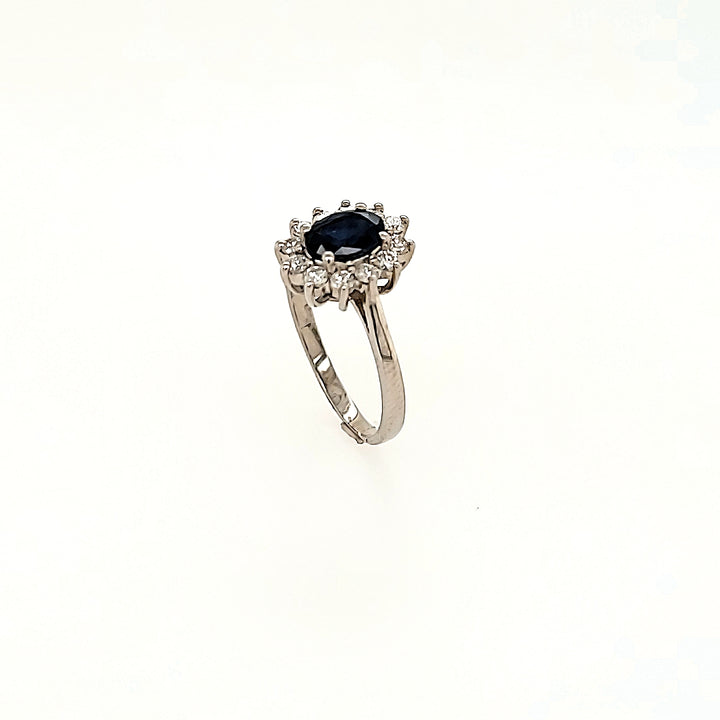 Blue Sapphire Cluster Ring in 14k Gold