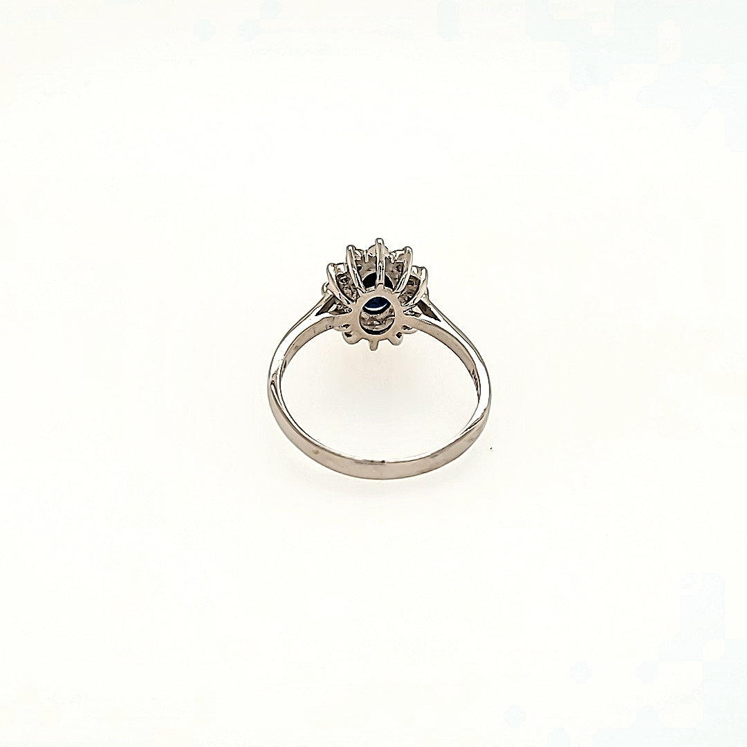 Blue Sapphire Cluster Ring in 14k Gold