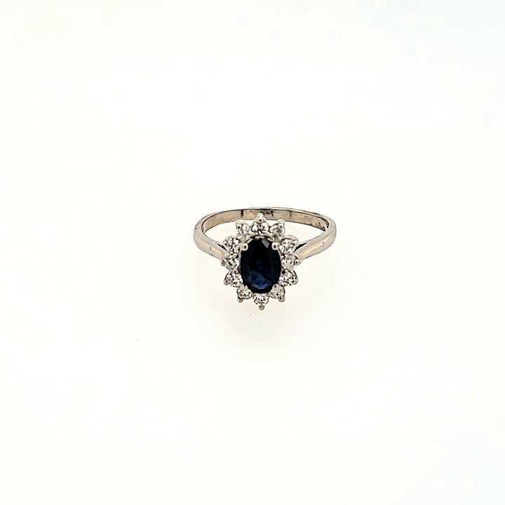 Blue Sapphire Cluster Ring in 14k Gold