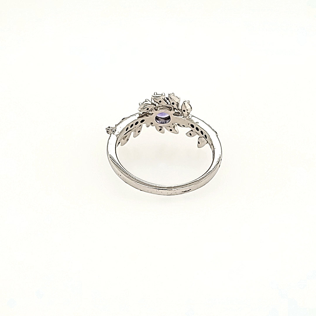 Floral Tanzanite Ring in 14k Gold
