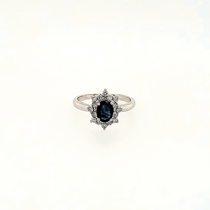 Blue Sapphire Cluster Ring in 14k Gold