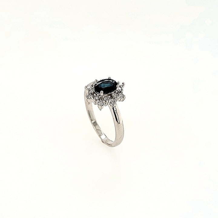 Blue Sapphire Cluster Ring in 14k Gold