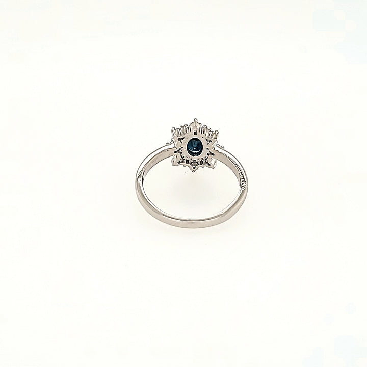 Blue Sapphire Cluster Ring in 14k Gold