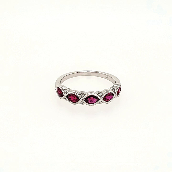 Ruby &amp; Diamond Band in 14k Gold